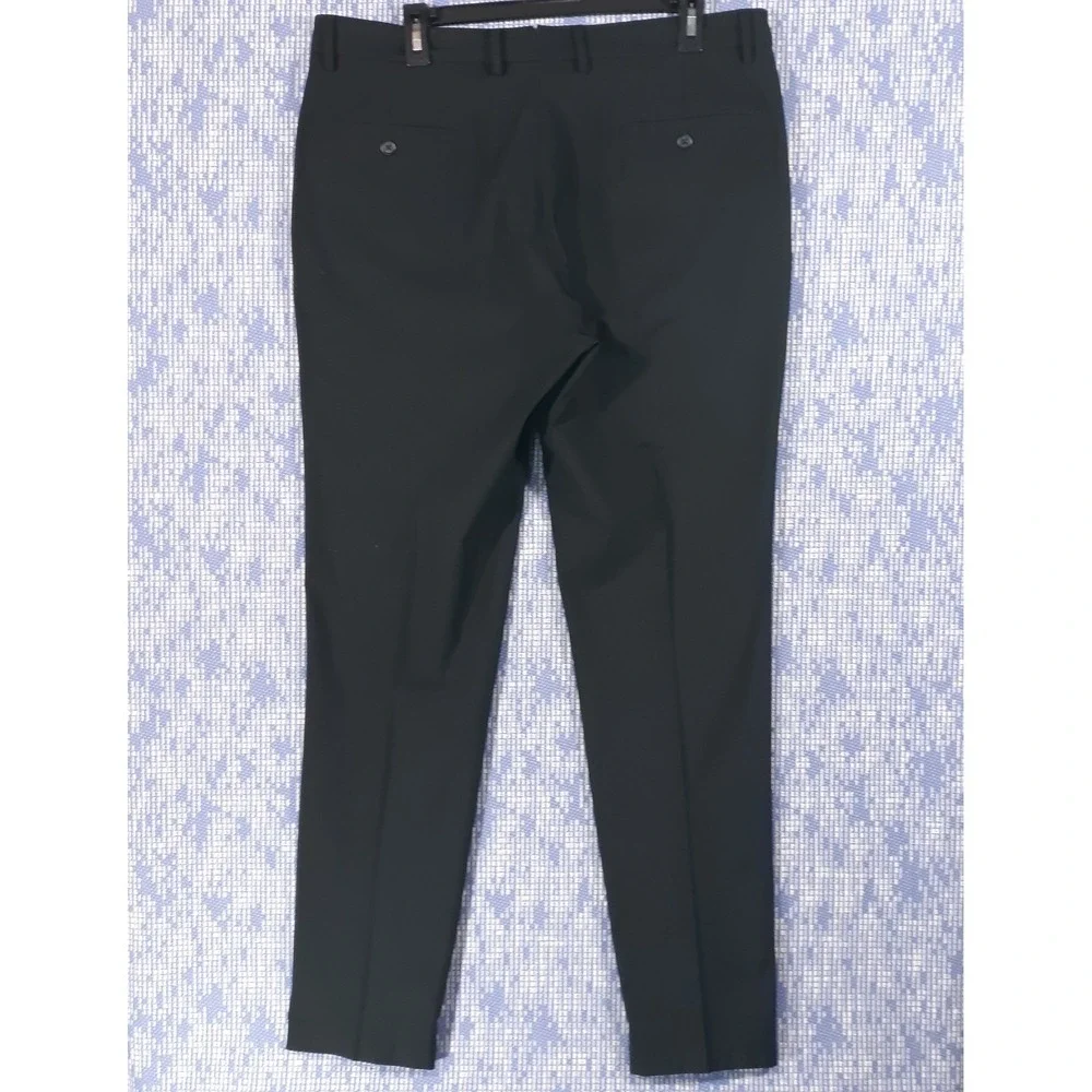 Byron British Style Dress Pants Mens 36 x 32 Black Performance Polyester